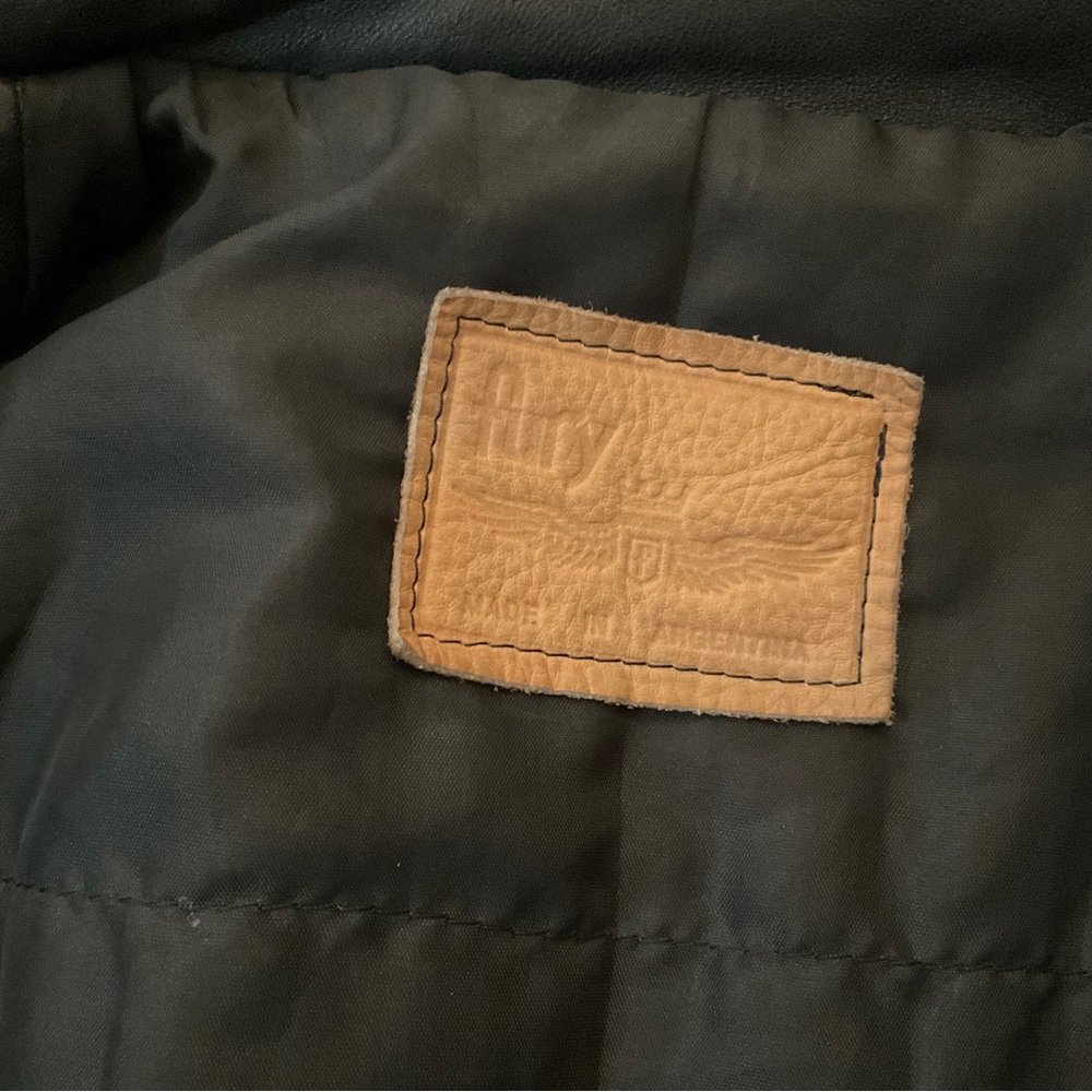 Women’s Vintage Early 90’s Black Leather Bomber Jacket-Zipper, Buttons, Pockets - Picture 6 of 16